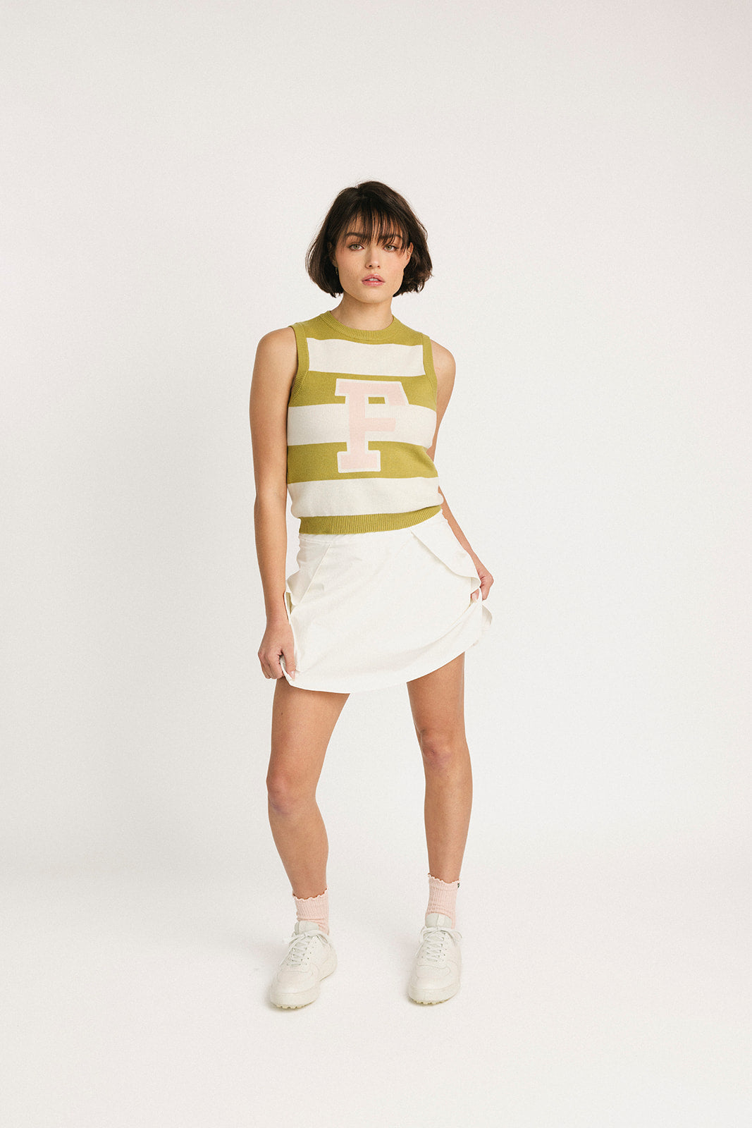 Sailor Sweater Vest - Avo/Sugar Stripes