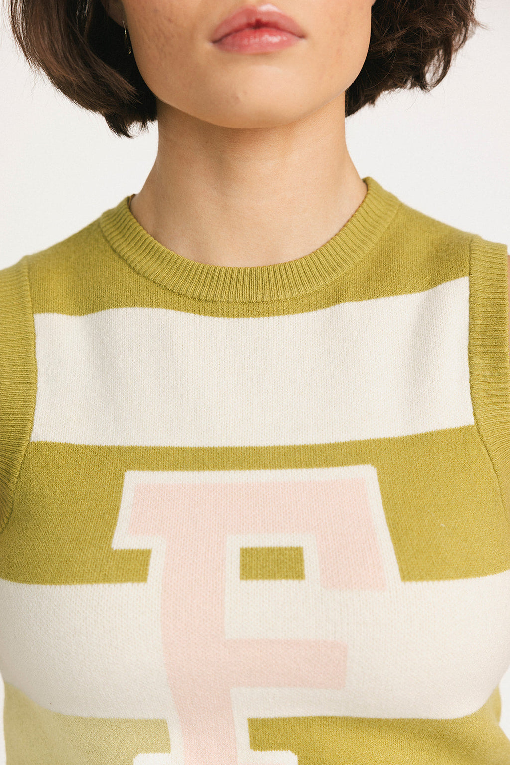 Sailor Sweater Vest - Avo/Sugar Stripes